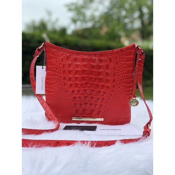 Brahmin Handbags - NWT BRAHMIN Jody Candy Apple Red Melbourne Flat Cr